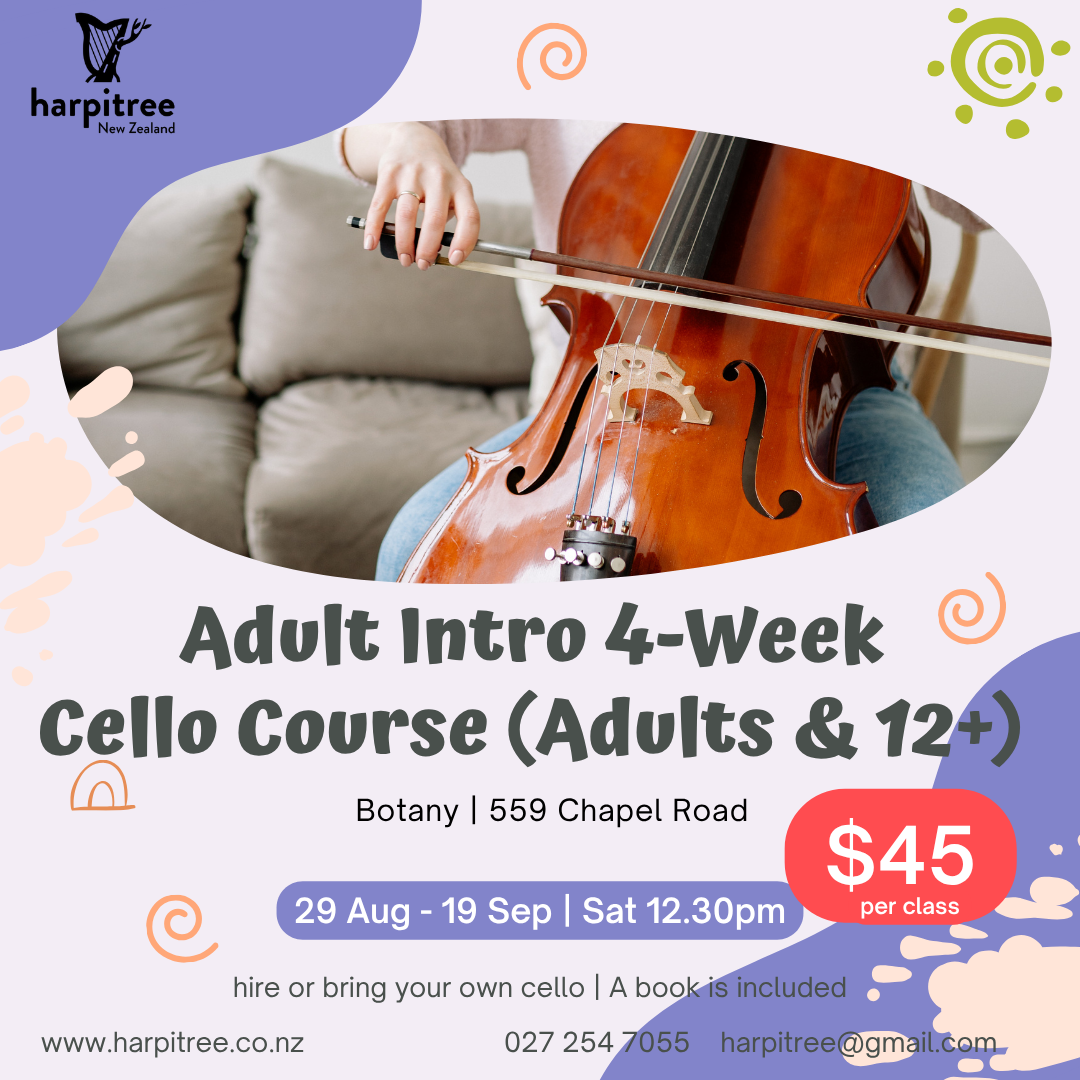 [Botany/Sat 12.30pm] Adult Intro cello 4-week course