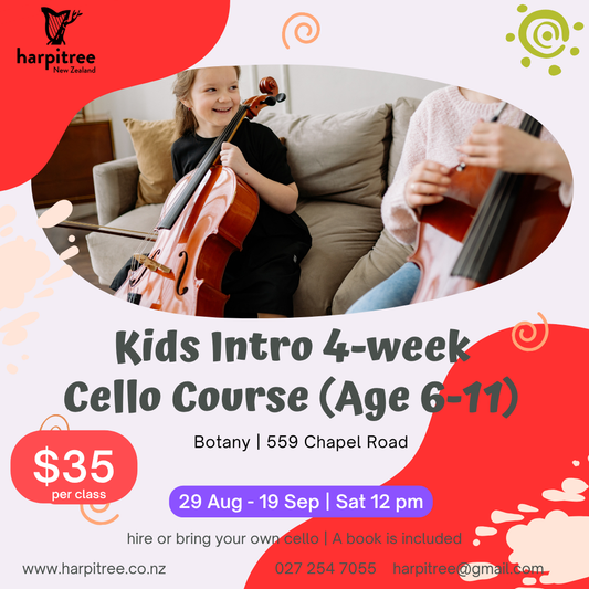 [Botany/Sat 12pm] Kids Intro 4-week Cello course (Ages 6-11)