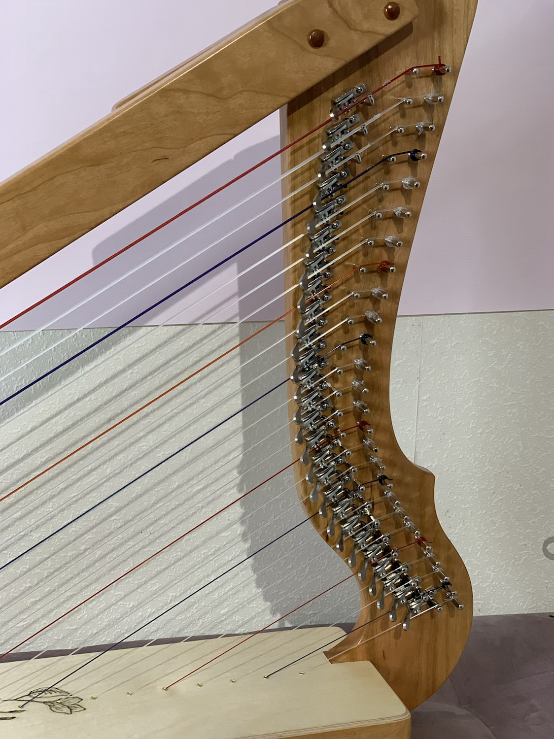 Special Fullsicle-Harp Cherrywood + Hummingbird Ornamentation image 5
