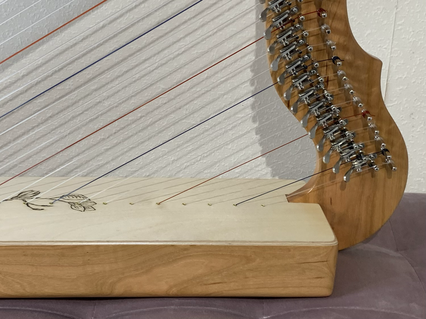 Special Fullsicle-Harp Cherrywood + Hummingbird Ornamentation image 6