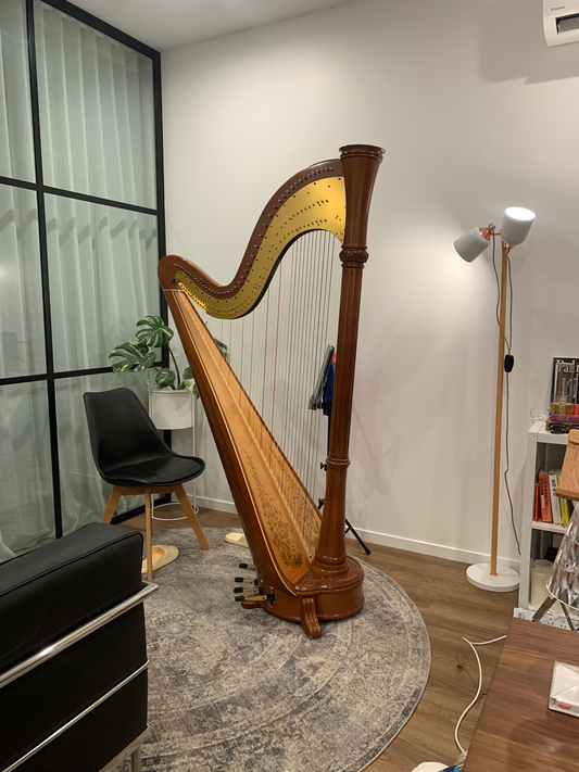 [pre-loved] Aoyama vega 46st mahogany pedal harp image 0