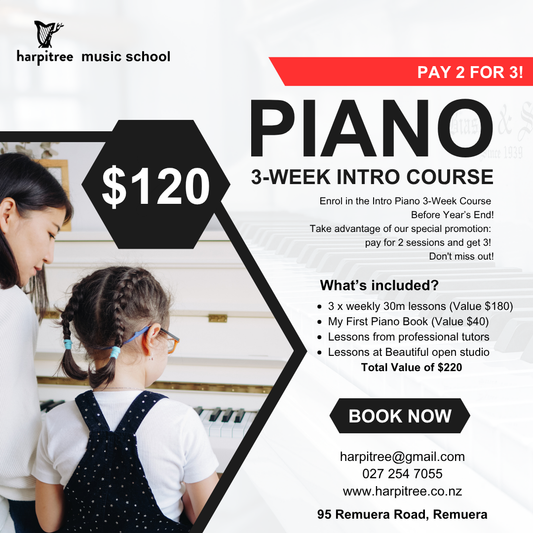 INTRO PIANO COURSE : PAY 2, AND GET 3 LESSONS